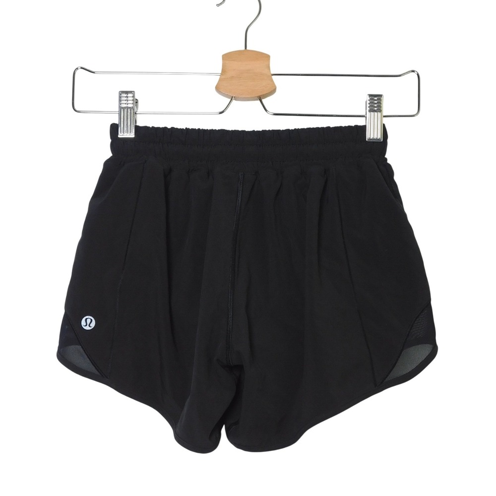 Lululemon Hotty Hot Short II Long 4 Inch Black Running Shorts Womens Size 2